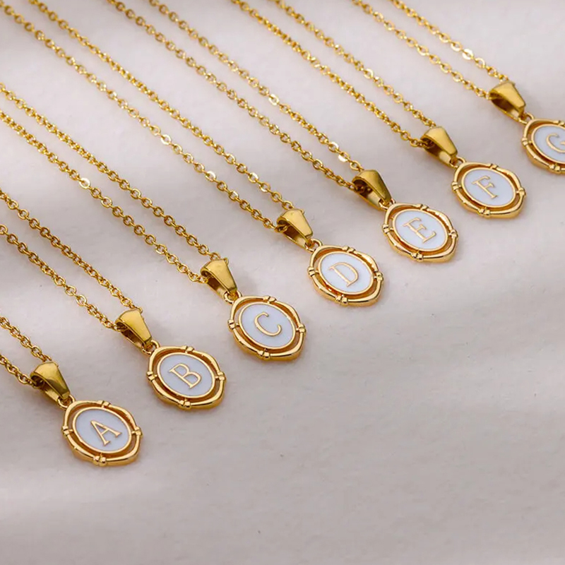 A-Z Letter Initial Enamel Neck - Birth Flower Necklace ulasan dan harga