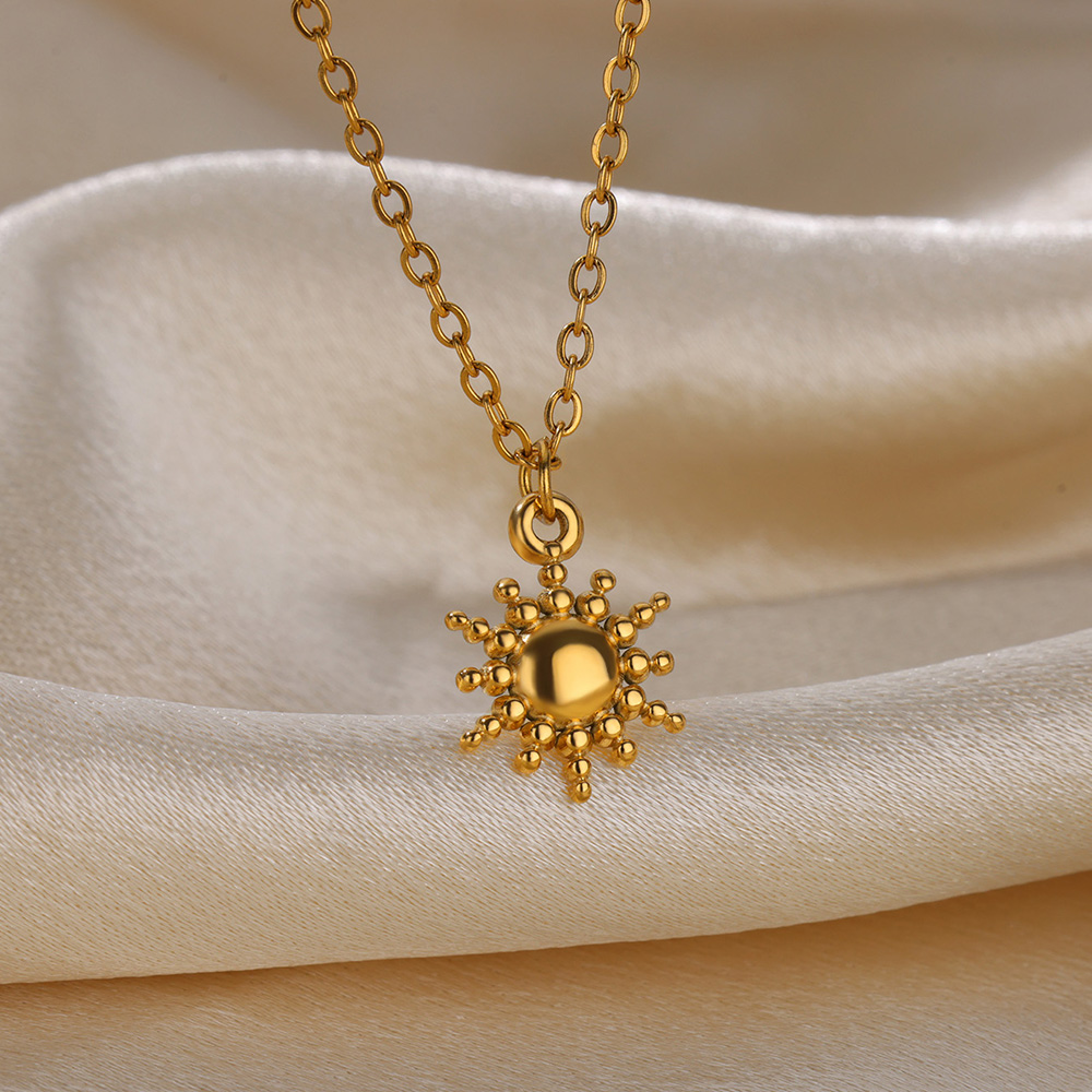 Stainless Steel Geometric Neck - Birth Flower Necklace ulasan dan harga