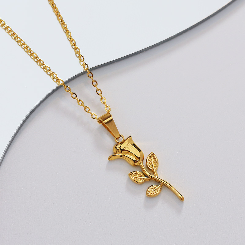 316 stainless steel fashion ro - Birth Flower Necklace ulasan dan harga