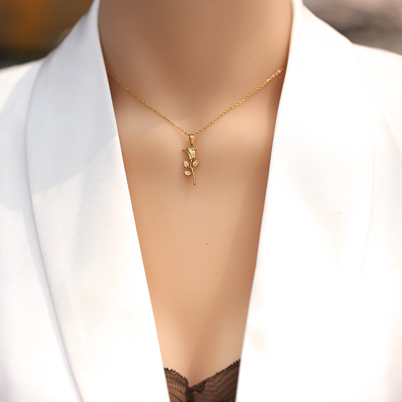 316 stainless steel fashion ro - Birth Flower Necklace ulasan dan harga