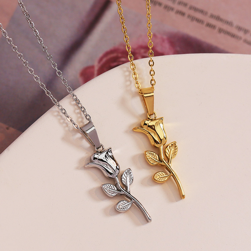 316 stainless steel fashion ro - Birth Flower Necklace ulasan dan harga