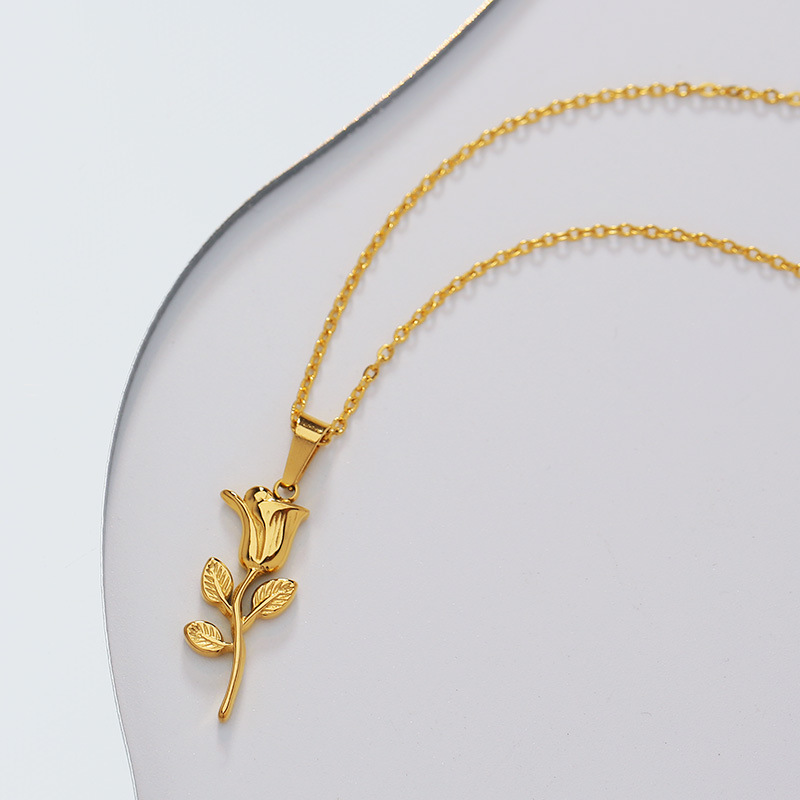 316 stainless steel fashion ro - Birth Flower Necklace ulasan dan harga