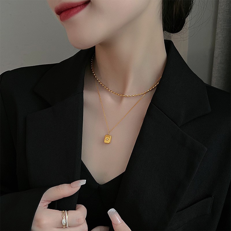 ANENJERY 316L Stainless Steel  - Birth Flower Necklace ulasan dan harga